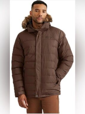 Eddie Bauer Men's Boundary Pass Down Hooded Parka Size Medium Brown